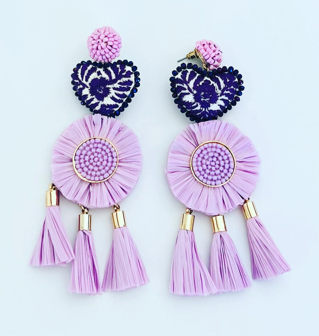 Earring Purple Heart